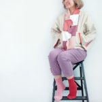 左扣右扣拼接秋冬外套 - 粉色 短版：圖片 3